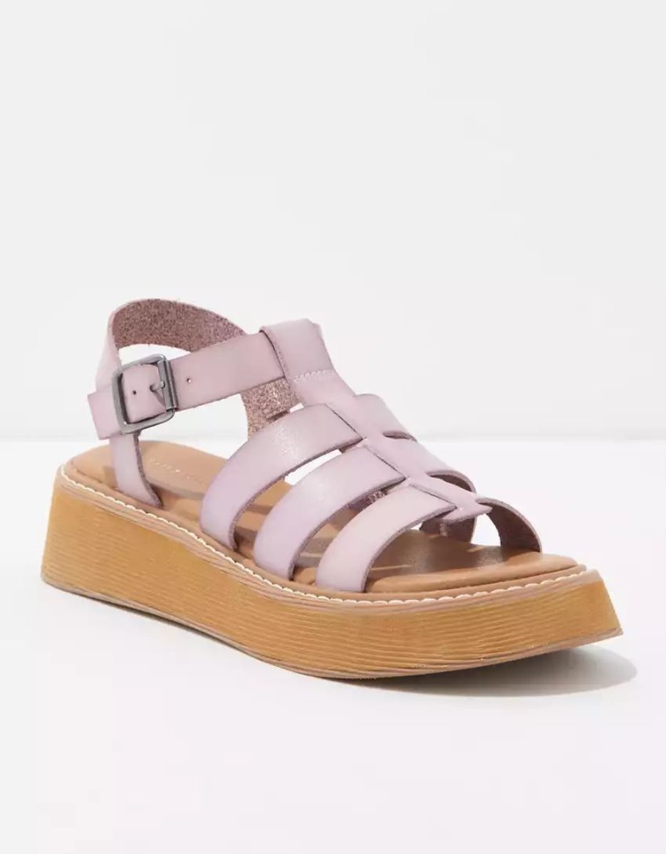 Compensées American Eagle AE Fisherman Sandal Lavande Femme | HRG-42483562